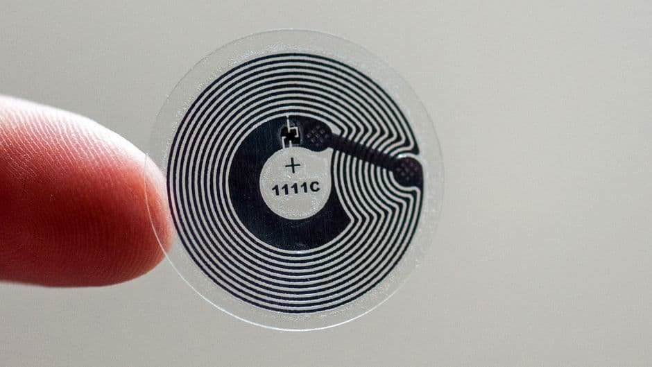 Passive NFC chip and antenna used in TapIfLost NFC lost-item recovery tags