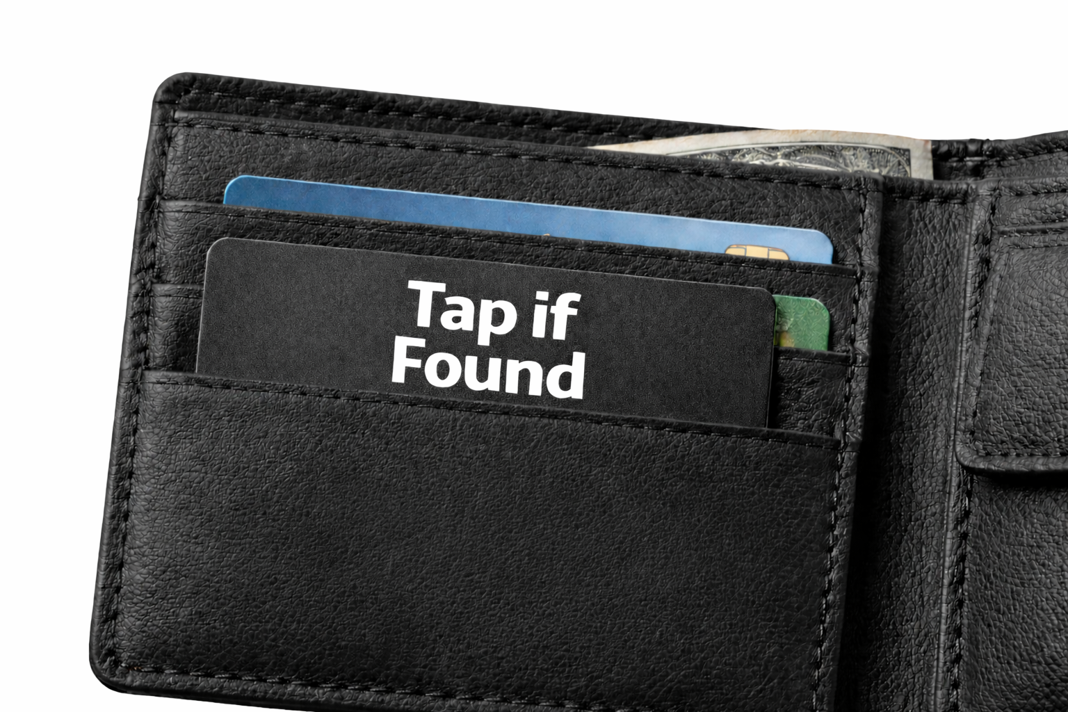 TapIfLost NFC wallet card and recovery product format